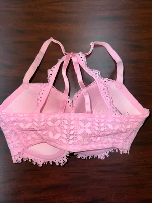 Victoria’s Secret Dream Angels Pink Lace lined Demi Bra 32DDD thumbnail 3