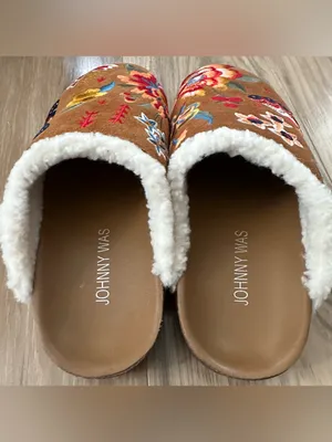 Johnny was TALINE MULE suede clog embroidered size 6 thumbnail 4