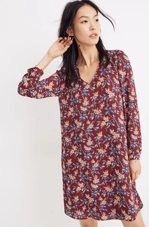 Madewell Button-Back Dress in Antique Flora thumbnail 1