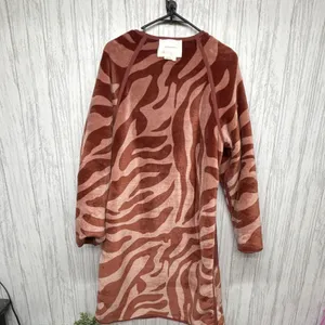 Anthropologie Womens Size S Reversible Animal Print Snap Coat Pockets Brown thumbnail 8