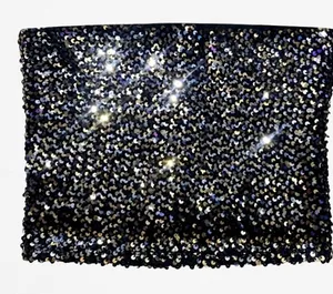 Creations III Womens Black Sequined‎ Tube Top Strapless Sparkle Party Crop Top thumbnail 1