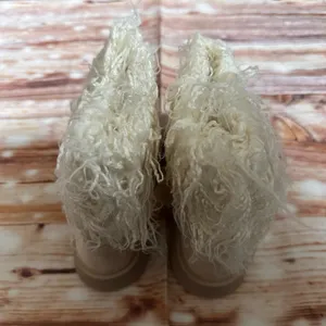 PRETTYLITTLETHING Cream Faux Suede Contrast Faux Fur Ankle Boots NWT thumbnail 9