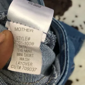 MOTHER The Minx Ruffled Denim Mini Skirt in Layover Jean Denim Asymmetrical Ruffles Pleats New w/o tag Sz 28 - Measurement in pics thumbnail 5