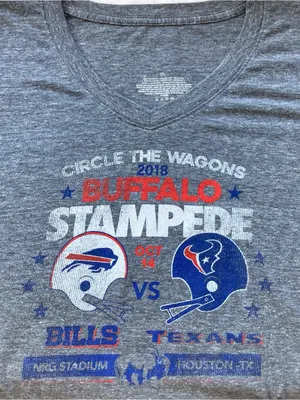 NFL Buffalo Bills vs Texans Graphic Tee Women, XL V-Neck T-Shirt Heather Gray thumbnail 7