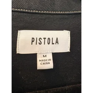 Pistola $208 Julia Black Denim Sleeveless Mini Dress Utility Raw Hem M thumbnail 4