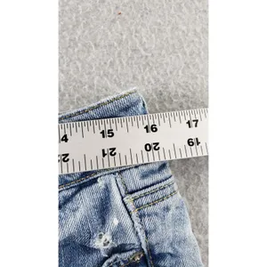 American Eagle Womens Sz 4 Distressed Denim Shorts Hi Rise Micro Short 32" Waist thumbnail 9