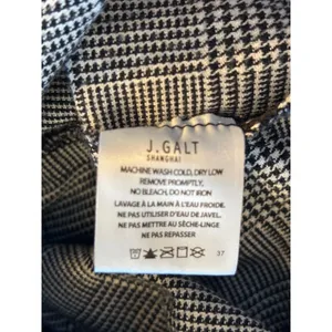 John Galt Brandy Melville Plaid Mini Skirt BlackWhite Glen Check Side Slit Small thumbnail 5