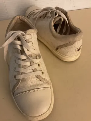 UGG Women's Low-Top Canvas Sneakers in Off-White and Beige size 6.5 thumbnail 3
