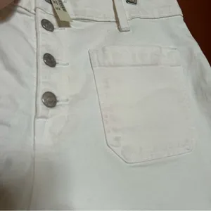 Madewell Denim Utility Shorts Button Fly‎ High Waisted Tile White NWT Size 31 thumbnail 6