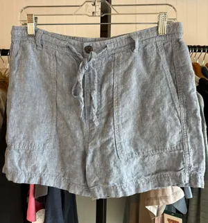 MADEWELL MEDIUM ✨ linen blend tie shorts blue VGUC thumbnail 1