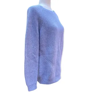 L.L. Bean Grey Cotton Ribbed Knit Pullover Sweater Size XL Fisherman Style thumbnail 2