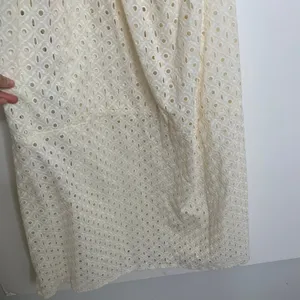 Vitamin A Off White Halter Top Maxi Cover Up Eyelet Swim Dress Womens Medium thumbnail 5