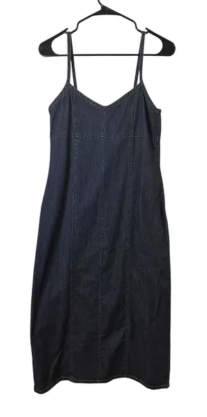 Old Navy Dark Blue Sleeveless Soft Denim Maxi Dress Women Sz 4 thumbnail 1