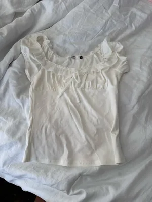 Off the shoulder white ruffle top thumbnail 3