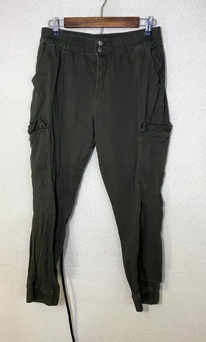 Madden Girl Womens Cargo Jogger Pants Olive Green Size XL thumbnail 1