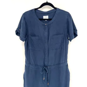 Fat Face Navy Blue Short Sleeve Button Front Jumpsuit Womens 6 EUC thumbnail 3