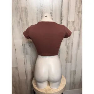 Garage Brown “Wanted” Graphic Cropped Tee – Size Medium thumbnail 4
