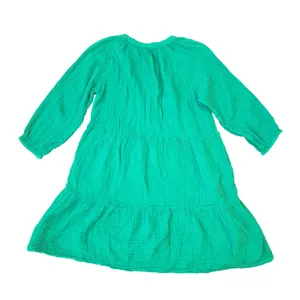 Michael Stars Green Double Gauze Cotton‎ Tiered Mini Dress Pockets DGZ012 Medium thumbnail 8