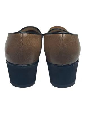 Salvatore Ferragamo ✽ Sculptural Wedge Heel Loafers ✽ Golden Brown Leather ✽ 5M thumbnail 5