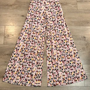 Free People Vibe Check Floral Wide Leg Jumpsuit‎ Mock Neck Tie Waist Medium M thumbnail 5