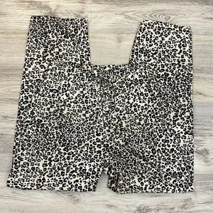 Urban Outfitters Leopard Print Elastic Waist Zip Front Straight Leg Pants XS thumbnail 1