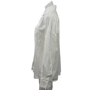 Abercrombie & Fitch Women's White Oversized Long Sleeve Button Down Shirt Size L thumbnail 2