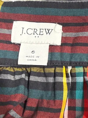 J. Crew Tartan Plaid Big Bow Ruffle Trim Midi Skirt size 6 thumbnail 7