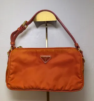 AUTHENTIC Prada Orange Nylon Handbag thumbnail 1