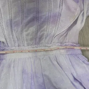 Love Shack Fancy Natasha Heritage mini ruffle dress‎ purple size large pastel thumbnail 13
