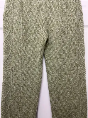 Universal Threads Olive Green Wide Leg Cable Knit Pants - Size Medium thumbnail 3