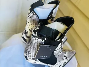 Zara trafaluc snake print western cowboy boots thumbnail 9