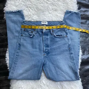 Agolde Blue Medium Wash Button Fly Jeans Mid Rise Skinny Denim thumbnail 4
