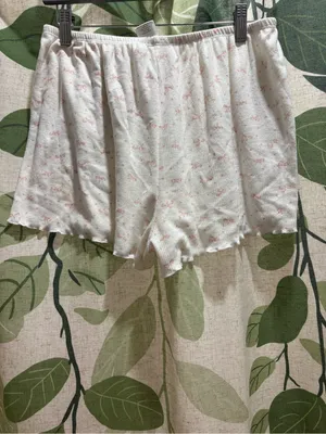 Pink Rose Cream Floral Ruffle Sleep Shorts with Pink Bow thumbnail 2