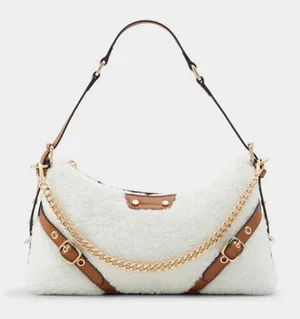 Aldo Faralaeliaax white faux shearling shoulder bag thumbnail 1