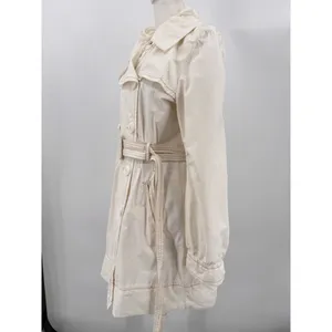 Esprit Trench Coat Ivory Cream Double Breasted Belted Y2K Waterproof Medium thumbnail 7