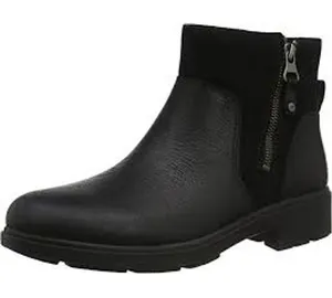 UGG Ankle Boots Women 9.5‎ Black Leather Suede Mixed Media Zipper Casual Booties thumbnail 1