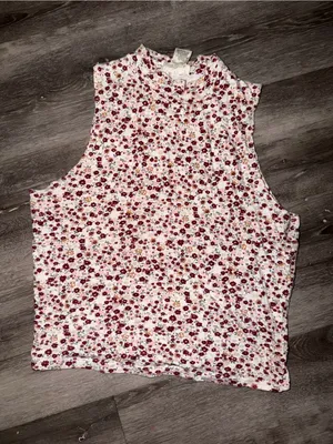 Floral Sleeveless Tank Top Wet Seal y2K medium - Pink/Red thumbnail 1