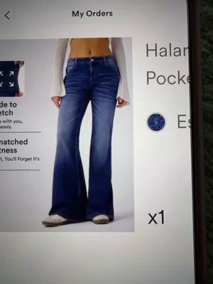 Halara flex low rise flare wash casual jeans thumbnail 5