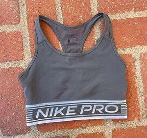 Nike pro grey sports bra sz s thumbnail 2