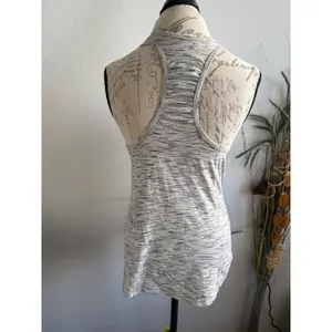 Lululemon Grey White Space Dye‎ Ruched Racerback Tank Top Womens Size 6 thumbnail 2