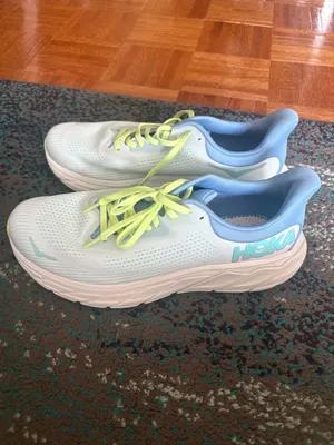 Hoka One One Women's Pale Blue Running Sneakers with Lime Accents thumbnail 9