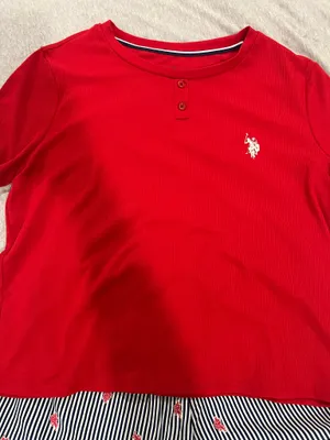 U.S. Polo Assn. ' Red Short Sleeve Henley Top with shorts set Size M thumbnail 5