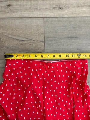 Anthropologie Maeve Gemma Printed Red White Bias Cut Polka Dot Maxi Skirt XS thumbnail 8