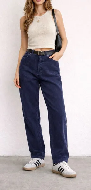 LEVI’S Vintage Navy Blue Women’s Corduroy Pants Sz 15 Inseam 32” Unisex EUC thumbnail 1