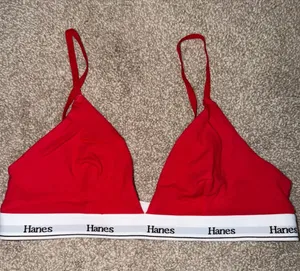 Hanes Red Triangle Bralette with White Logo Band thumbnail 1