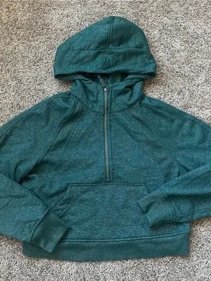 lululemon athletica Dark Green Tinsel Sparkle Half-Zip Hoodie Scuba thumbnail 1