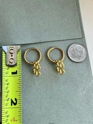 Anthropologie Tarnish resistant clover hoops thumbnail 5