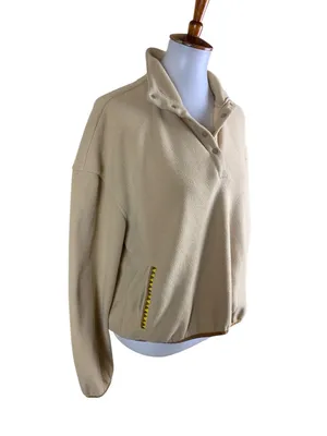 Stoic Tan Fleece Pullover Jacket Snap Neck Cozy‎ Outdoor Casual Warm Medium thumbnail 2
