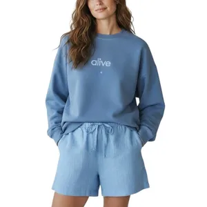 ALIVE Beautiful Day Crewneck Pullover Women M Sky Blue Unisex Oversize Stylish thumbnail 3