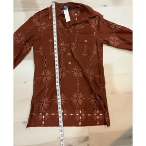 Anthropologie NWT Eva Franco Women Small Josie Eyelet Shirt Western Cowgirl Boho thumbnail 10